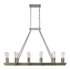 Silver Kitchen Island Twelve Light Metal Dimmable Chandelier
