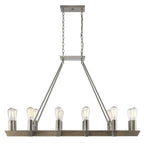 Silver Kitchen Island Twelve Light Metal Dimmable Chandelier