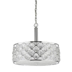 Isabella 4-Light Polished Nickel Drum Pendant With Crystal Accents