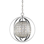 Silver Crystal Dimmable Ceiling Light With Silver Shades