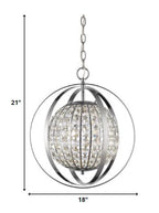 Silver Crystal Dimmable Ceiling Light With Silver Shades