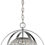 Silver Crystal Dimmable Ceiling Light With Silver Shades