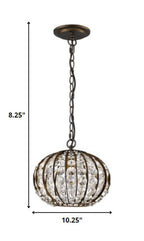 Brown Crystal Dimmable Ceiling Light With Brown Shades