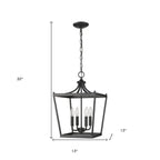 Black Metal Four Light Dimmable Ceiling Light