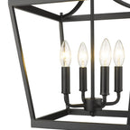 Black Metal Four Light Dimmable Ceiling Light
