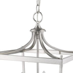 Silver Metal Four Light Dimmable Ceiling Light