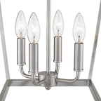 Silver Metal Four Light Dimmable Ceiling Light