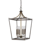 Brown Metal Six Light Dimmable Ceiling Light