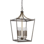 Brown Metal Six Light Dimmable Ceiling Light