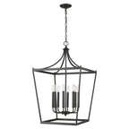 Black Metal Eight Light Dimmable Ceiling Light