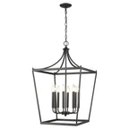 Black Metal Eight Light Dimmable Ceiling Light