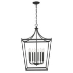 Black Metal Eight Light Dimmable Ceiling Light