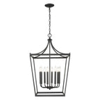 Black Metal Eight Light Dimmable Ceiling Light