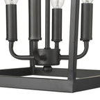 Black Metal Eight Light Dimmable Ceiling Light