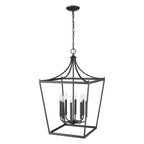 Black Metal Eight Light Dimmable Ceiling Light