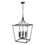 Black Metal Eight Light Dimmable Ceiling Light