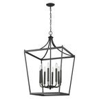 Black Metal Eight Light Dimmable Ceiling Light