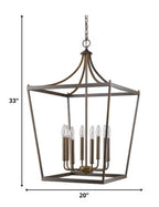 Bronze Metal Eight Light Dimmable Ceiling Light