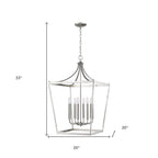 Silver Metal Eight Light Dimmable Ceiling Light