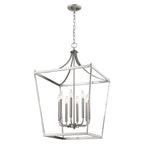 Silver Metal Eight Light Dimmable Ceiling Light