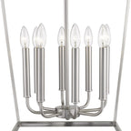 Silver Metal Eight Light Dimmable Ceiling Light