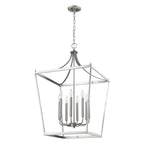 Silver Metal Eight Light Dimmable Ceiling Light