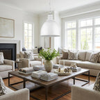 White Metal Dimmable Ceiling Light With White Shades