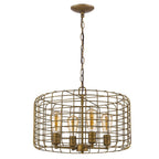 Gold Metal Four Light Dimmable Ceiling Light With Gold Shades