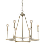 Gold Candle Style Six Light Metal Dimmable Chandelier