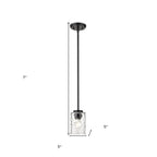 Black Metal and Glass Mini Pendant Hanging Light