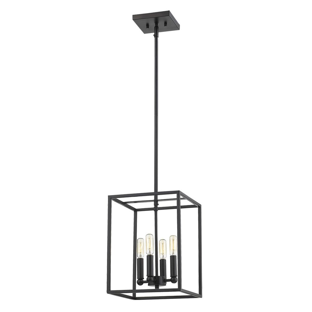 Black Metal Four Light Dimmable Ceiling Light