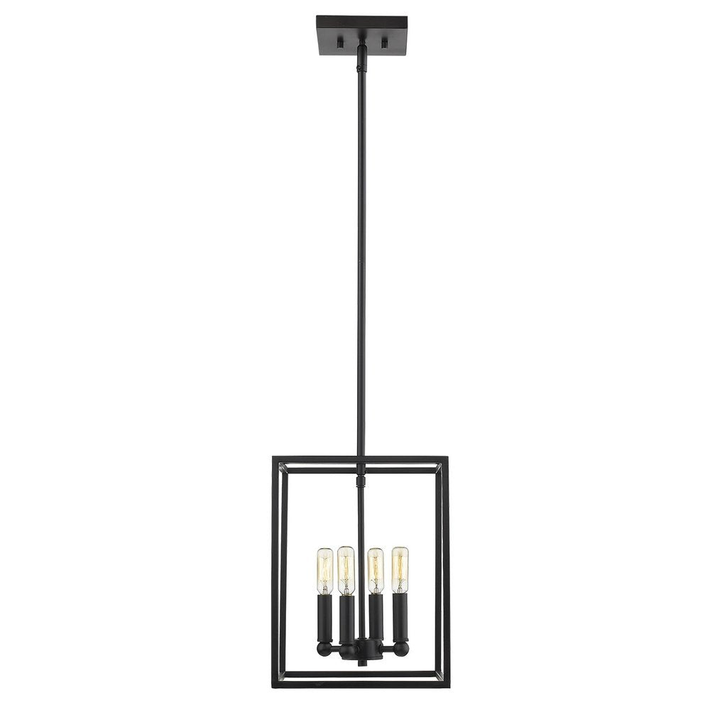 Black Metal Four Light Dimmable Ceiling Light