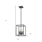 Black Metal Four Light Dimmable Ceiling Light