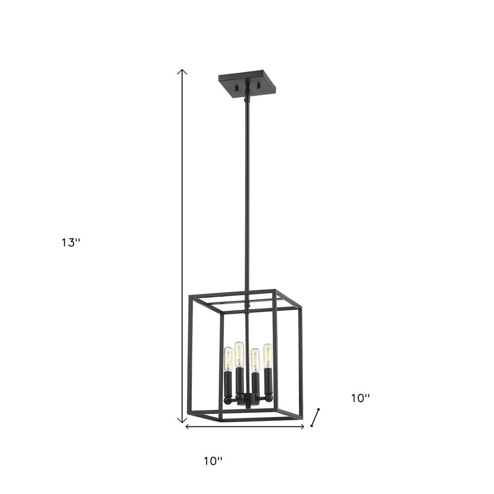 Black Metal Four Light Dimmable Ceiling Light