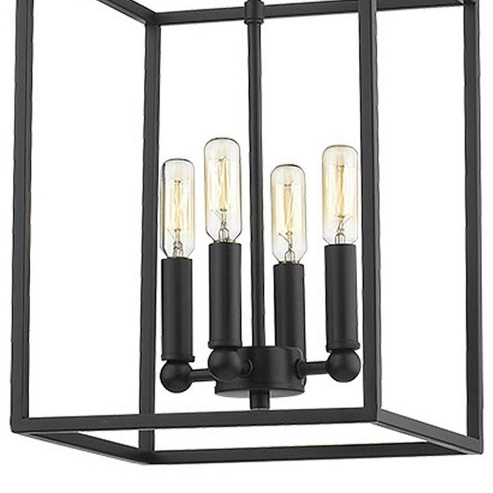 Black Metal Four Light Dimmable Ceiling Light
