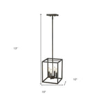 Black Metal Four Light Dimmable Ceiling Light