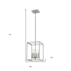 Silver Metal Four Light Dimmable Ceiling Light