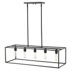 Black Metal Five Light Dimmable Ceiling Light