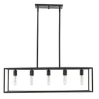 Black Metal Five Light Dimmable Ceiling Light