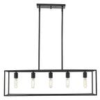 Black Metal Five Light Dimmable Ceiling Light