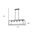 Black Metal Five Light Dimmable Ceiling Light