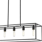 Black Metal Five Light Dimmable Ceiling Light