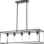 Black Metal Five Light Dimmable Ceiling Light
