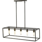Black Metal Five Light Dimmable Ceiling Light