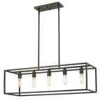 Black Metal Five Light Dimmable Ceiling Light