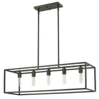 Black Metal Five Light Dimmable Ceiling Light