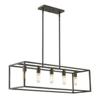 Black Metal Five Light Dimmable Ceiling Light