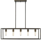 Black Metal Five Light Dimmable Ceiling Light