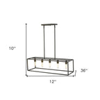 Black Metal Five Light Dimmable Ceiling Light