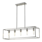 Silver Metal Five Light Dimmable Ceiling Light